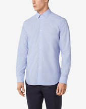 Shirt Azzurra In Cotone Disegno Vichy