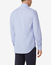 Shirt Azzurra In Cotone Disegno Vichy
