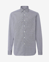 Shirt blu in cotone disegno vichy