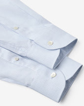 Shirt Azzurra In Cotone Microquadro