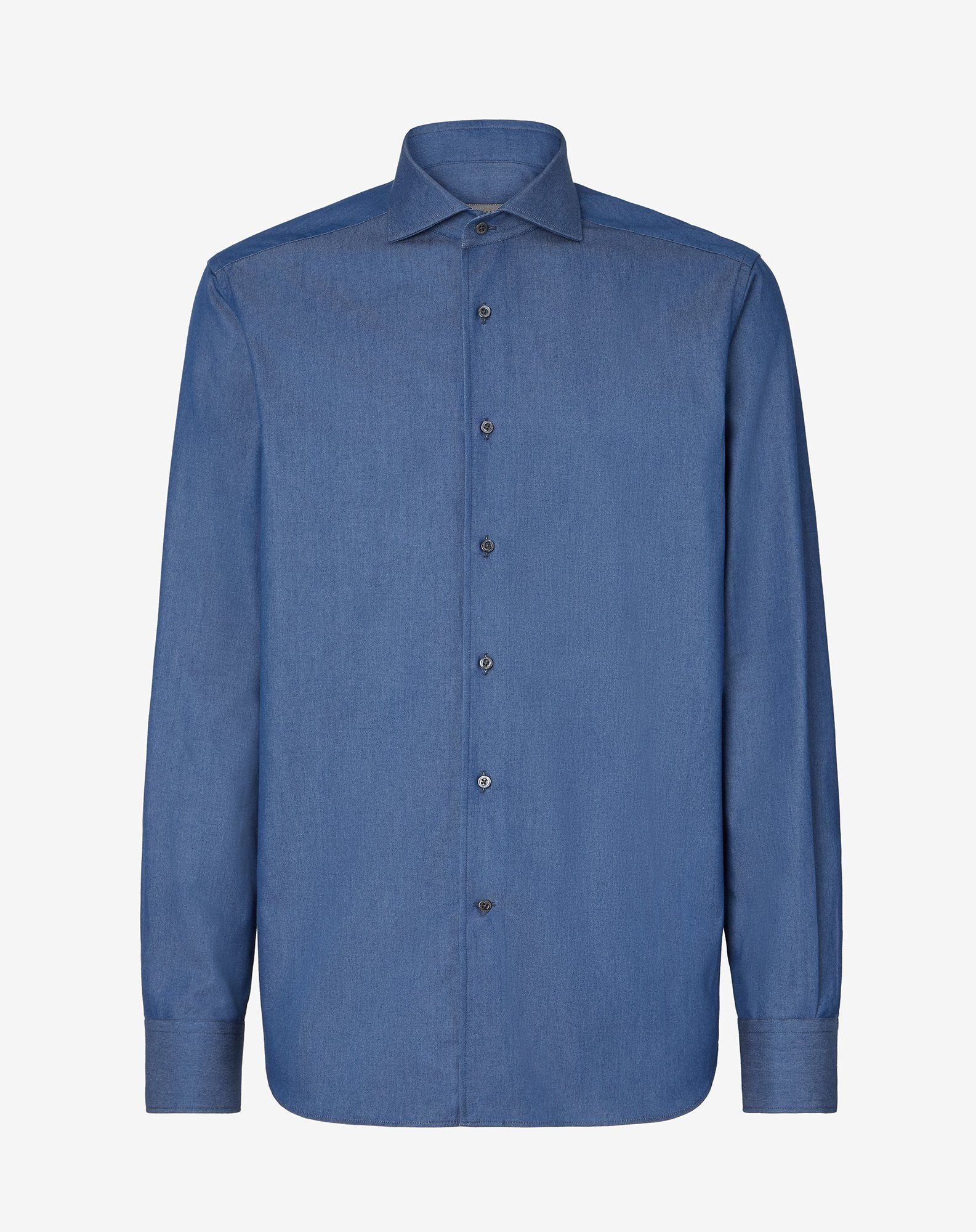 Shirt blu in denim di cotone