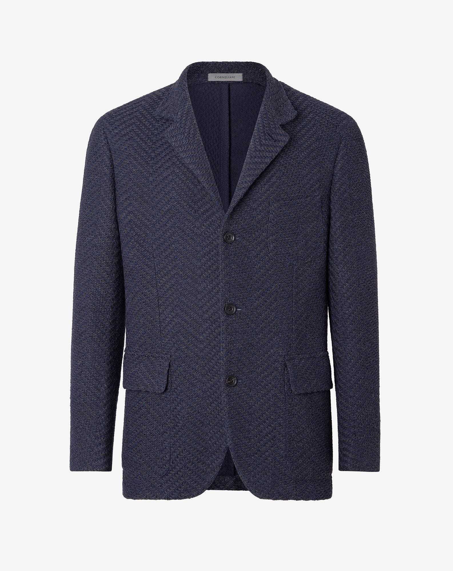 Jacket 4 Bottoni In Tricot Di Lana