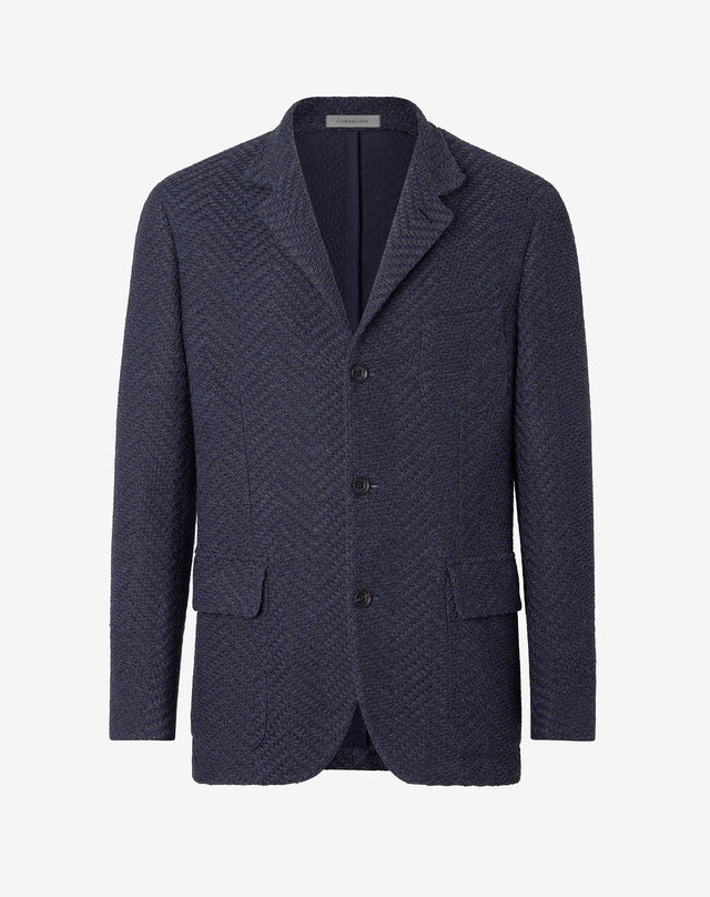 Jacket 4 Bottoni In Tricot Di Lana