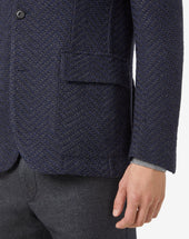 Jacket 4 Bottoni In Tricot Di Lana