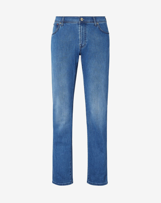 Jeans 5 Bag Denim Stretch Con Logo