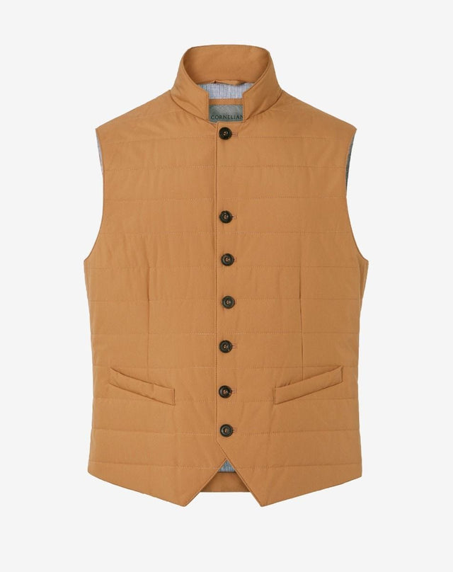 Gilet imbottito in nylon soft touch beige