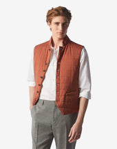 Gilet Imbottito In Nylon Soft Touch Arancio