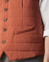 Gilet Imbottito In Nylon Soft Touch Arancio