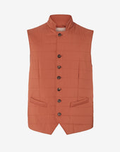 Gilet imbottito in nylon soft touch arancio