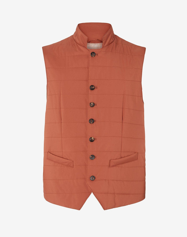 Gilet imbottito in nylon soft touch arancio