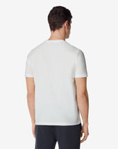 T Shirt Girocollo Bianca In Cotone Con Logo