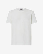T Shirt Girocollo Bianca In Cotone Con Logo