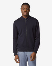 Sweater Full Zip Navy In Merino