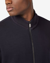Sweater Full Zip Navy In Merino
