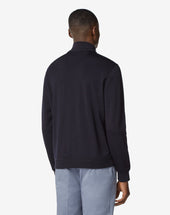 Sweater Full Zip Navy In Merino