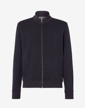Sweater Full Zip Navy In Merino