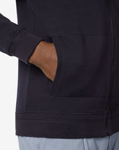 Sweater Full Zip Navy In Merino