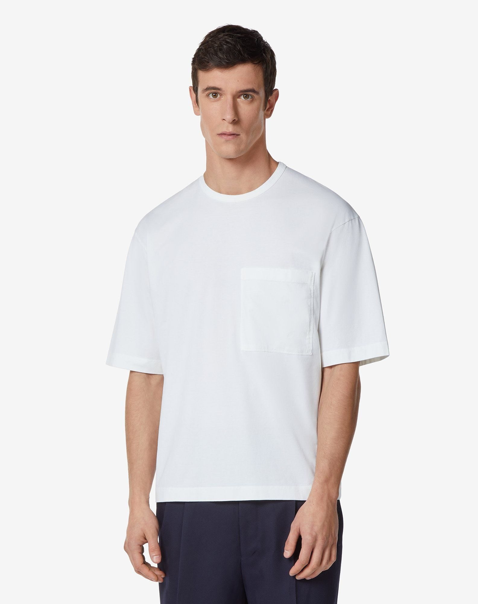 T Shirt Girocollo In Cotone Bio