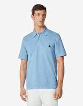 Polo Azzurra In Piquet Di Cotone Sostenibile
