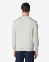 Sweater Girocollo Chiaro In Cotone Pima