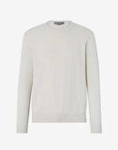 Sweater Girocollo Chiaro In Cotone Pima