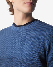 Sweater Girocollo A Treccia In Cotone
