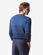 Sweater Girocollo A Treccia In Cotone
