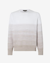 Sweater Girocollo A Treccia In Cotone