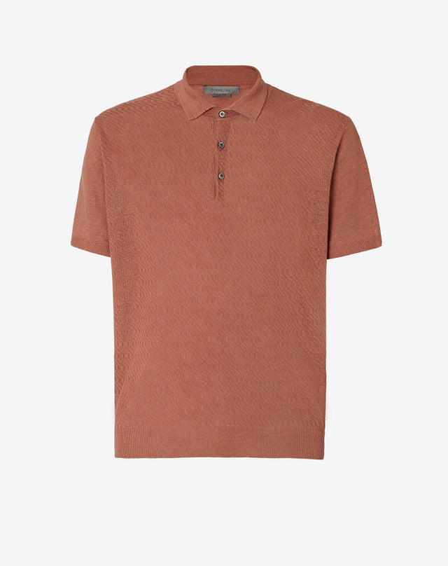 Polo Terra Bruciata In Lino