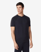 Sweater Girocollo Blu In Cotone E Cashmere