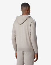 Felpa Full Zip Beige In Cotone E Cashmere