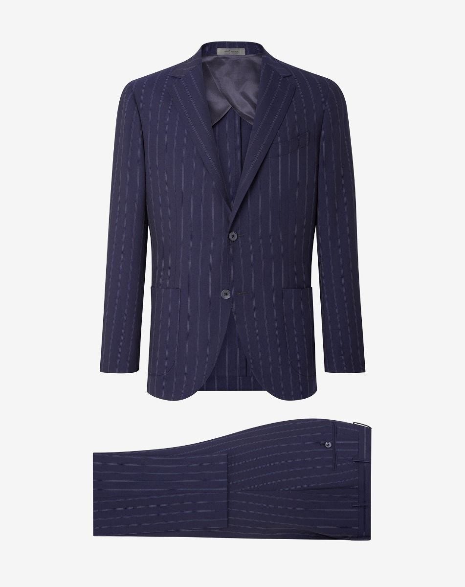 Suit blu in lana tropical S130s
