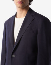Suit Blu Scuro In Lino E Lana