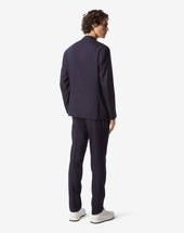 Suit Blu Scuro In Lino E Lana