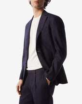 Suit Blu Scuro In Lino E Lana