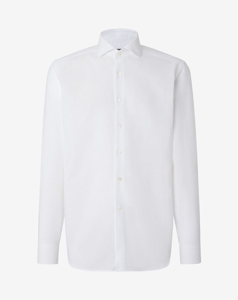 Shirt bianco ottico in cotone e lino
