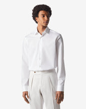 Shirt Bianco Ottico In Twill Di Cotone