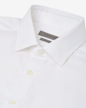 Shirt Bianco Ottico In Twill Di Cotone