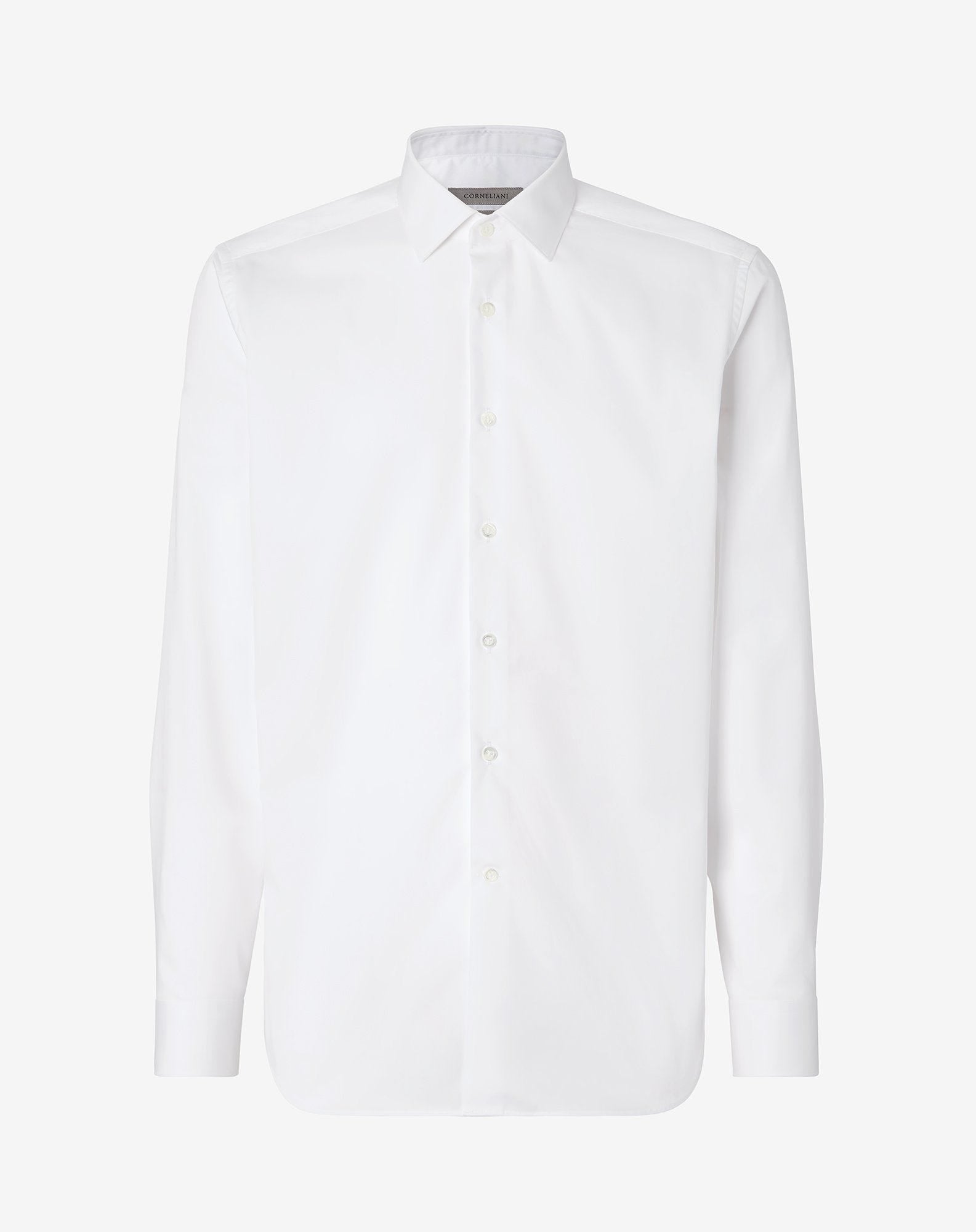 Shirt bianco ottico in twill di cotone