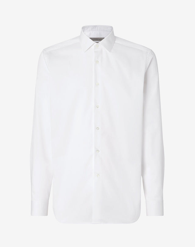 Shirt bianco ottico in twill di cotone