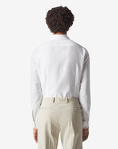 Shirt Bianco Ottico In Cotone Nido D Ape