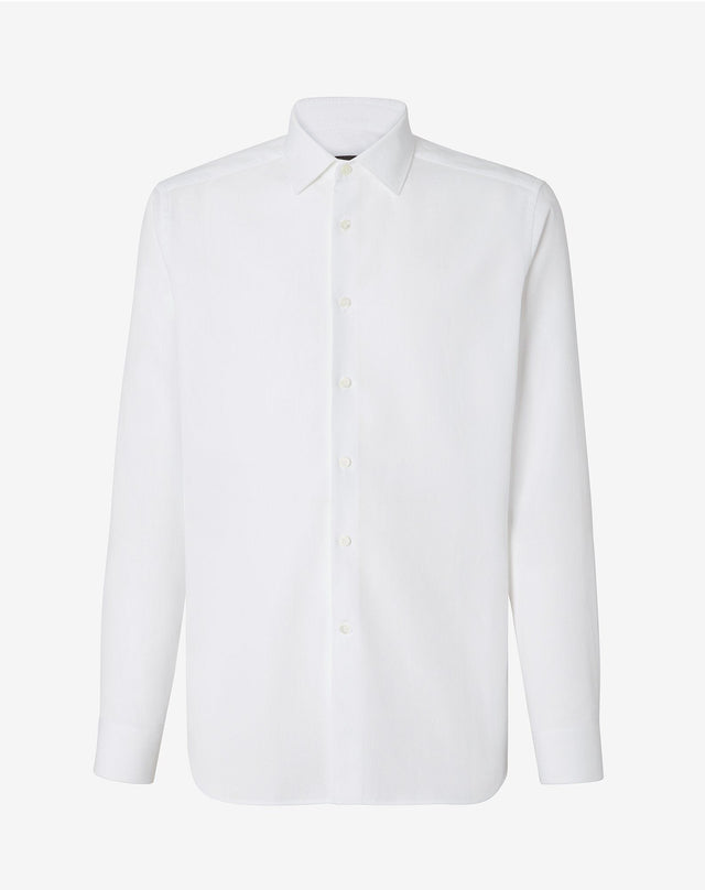 Shirt Bianco Ottico In Cotone Nido D Ape