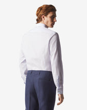 Shirt Microcheck Blu In Cotone