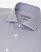 Shirt Pied De Poule Celeste In Cotone