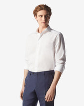 Shirt Pied De Poule Bianco In Cotone