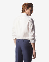 Shirt Pied De Poule Bianco In Cotone