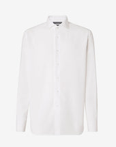 Shirt Pied De Poule Bianco In Cotone