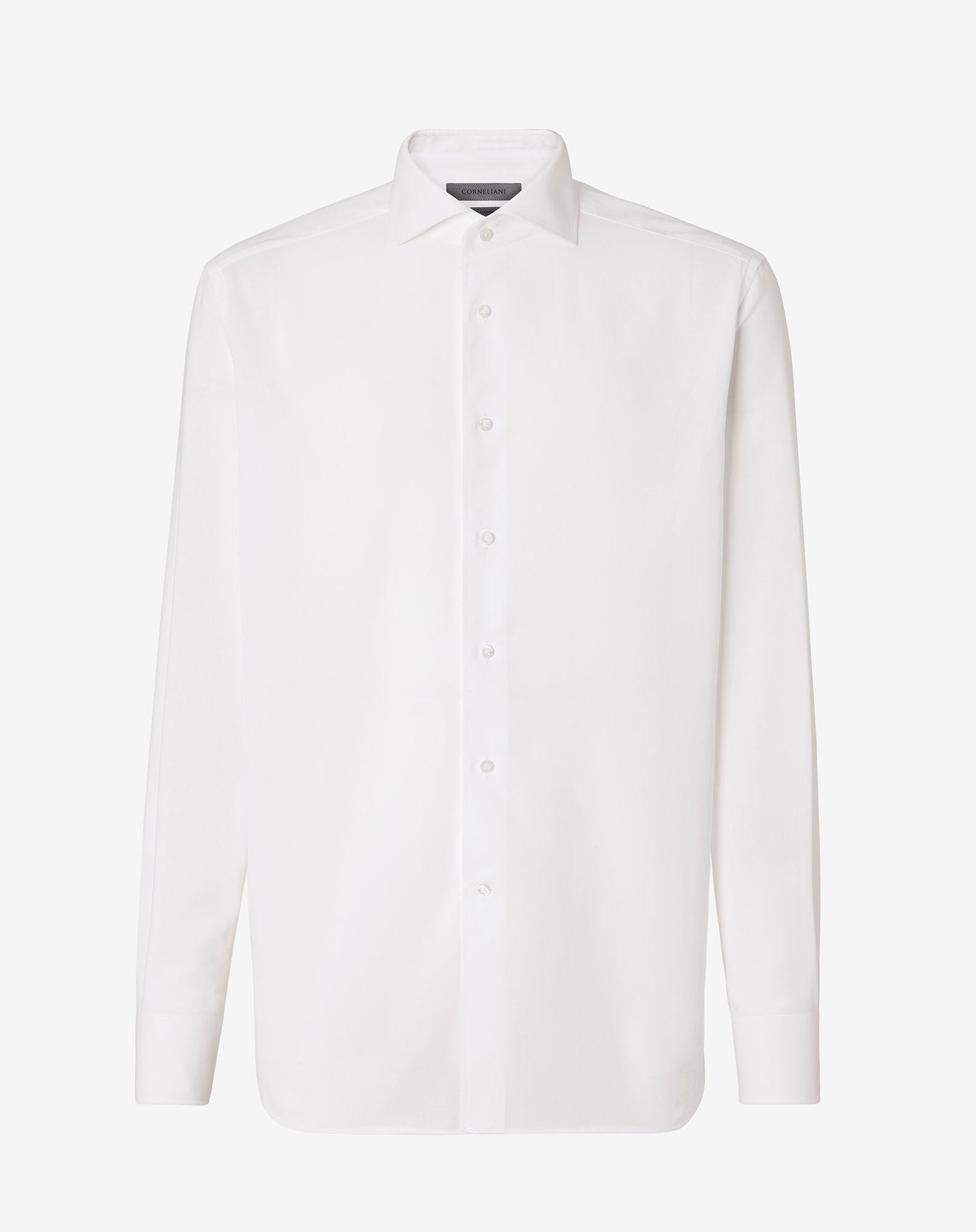 Shirt pied de poule bianco in cotone
