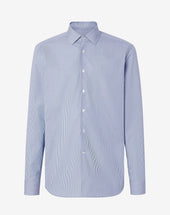 Shirt A Righe Blu In Puro Cotone