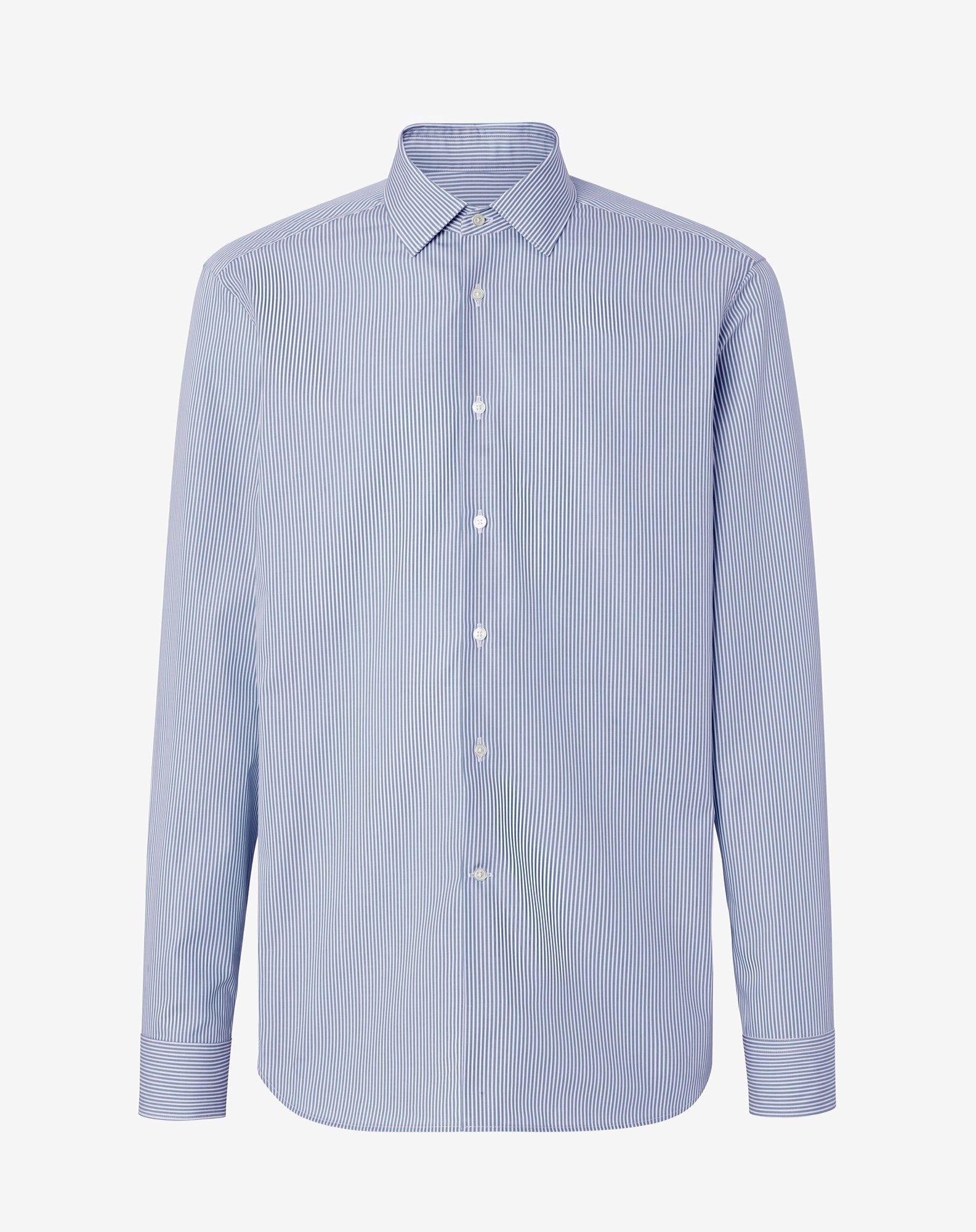 Shirt a righe blu in puro cotone